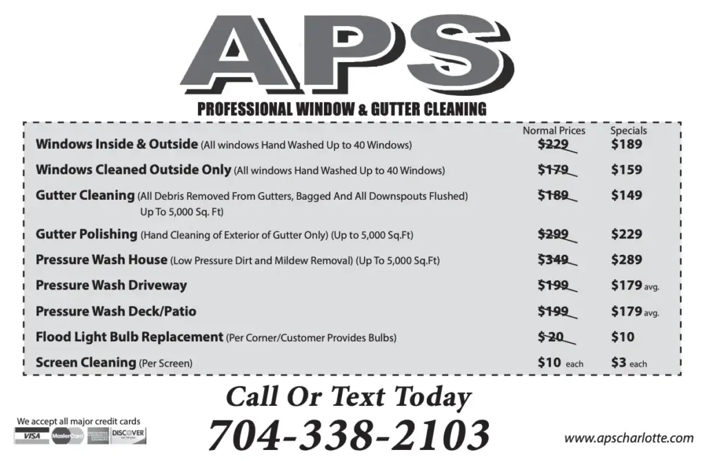 Monthly Cleaning Specials | APS Winston Salem NC Deals   APS Specials January 2026
