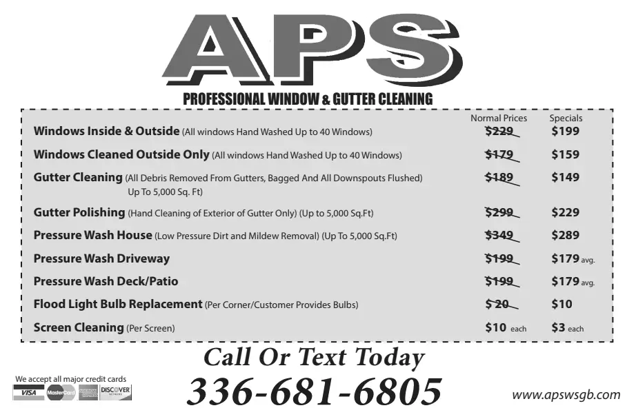 Monthly Cleaning Specials | APS Winston Salem NC Deals   New APS Winston Salem Greensboro Specials